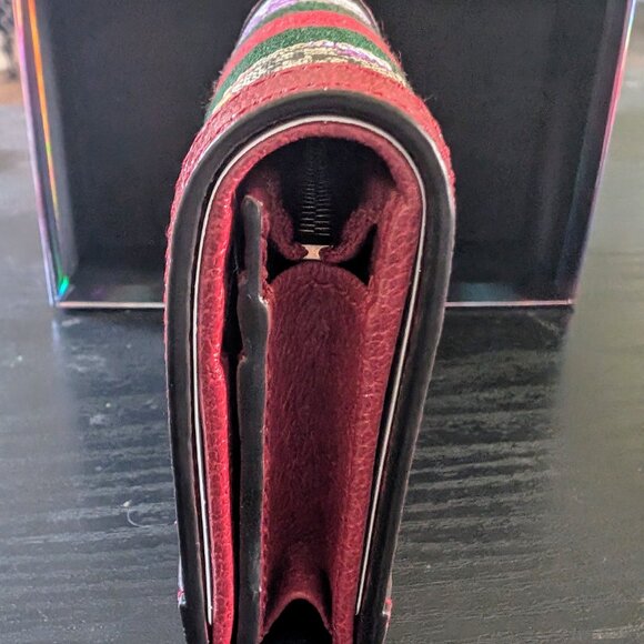 Gucci GG Supreme Monogram Flora Web Ophidia Card Case Red - Picture 3 of 8